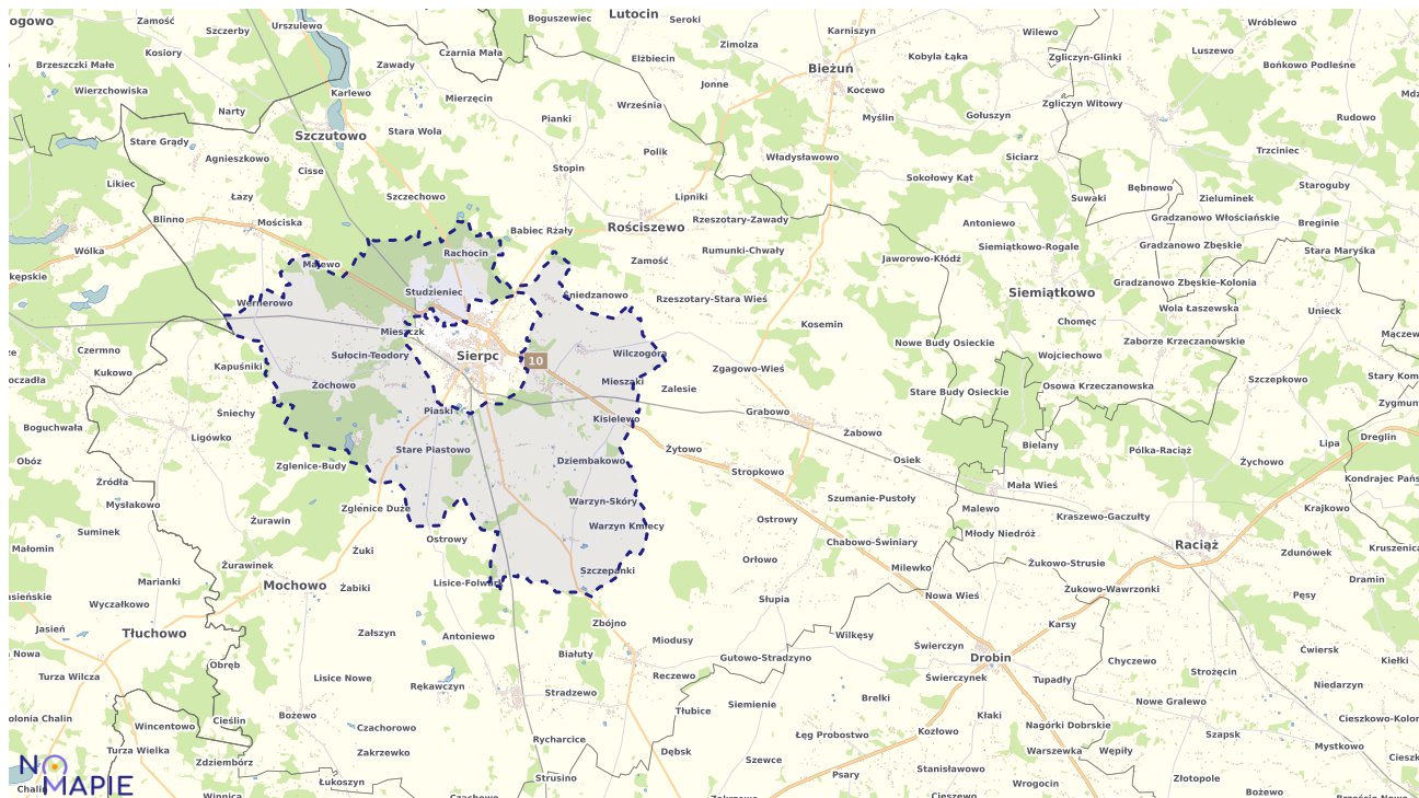 Mapa obszarów ochrony przyrody Sierpca