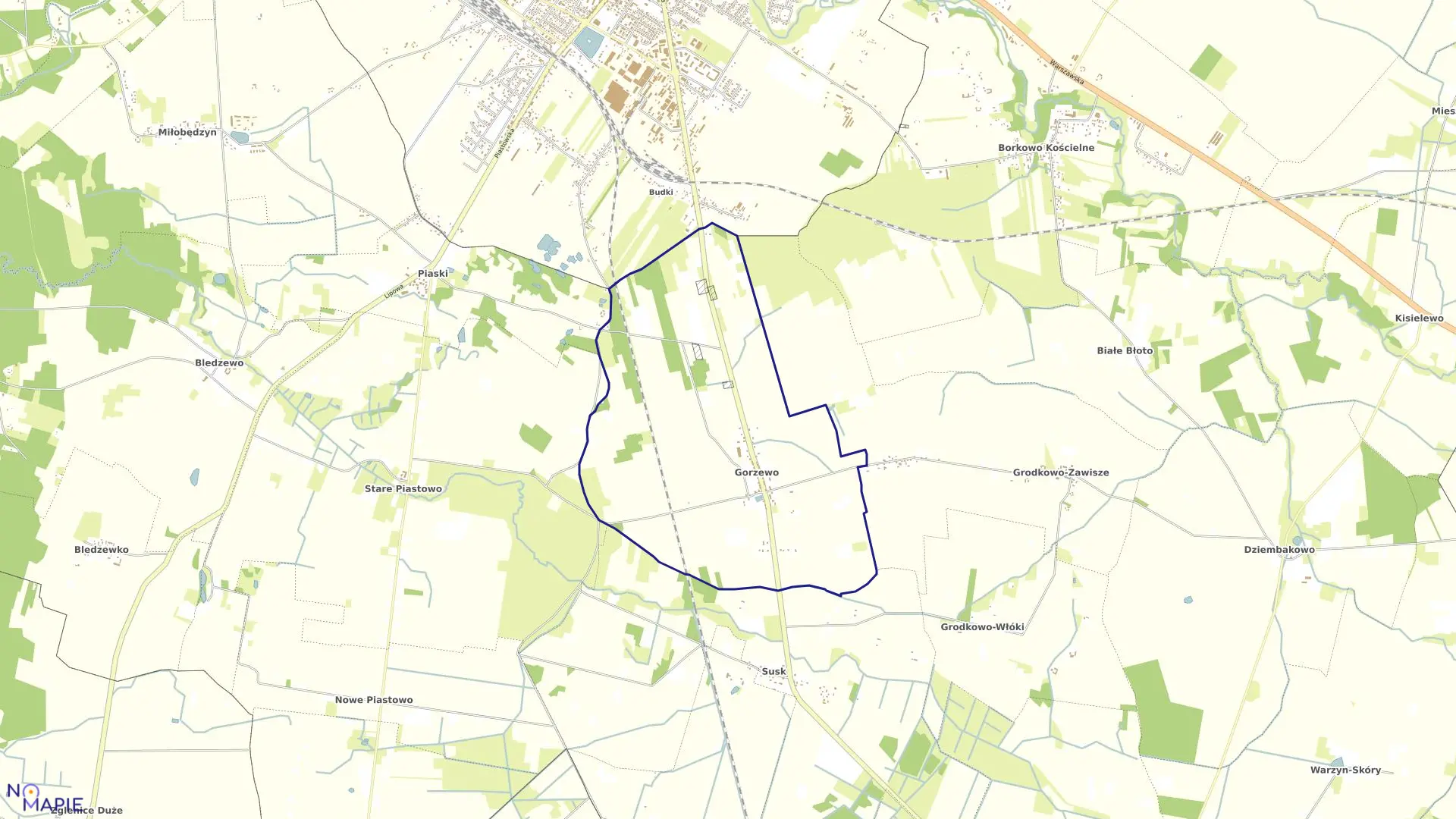 Mapa obrębu GORZEWO w gminie Sierpc