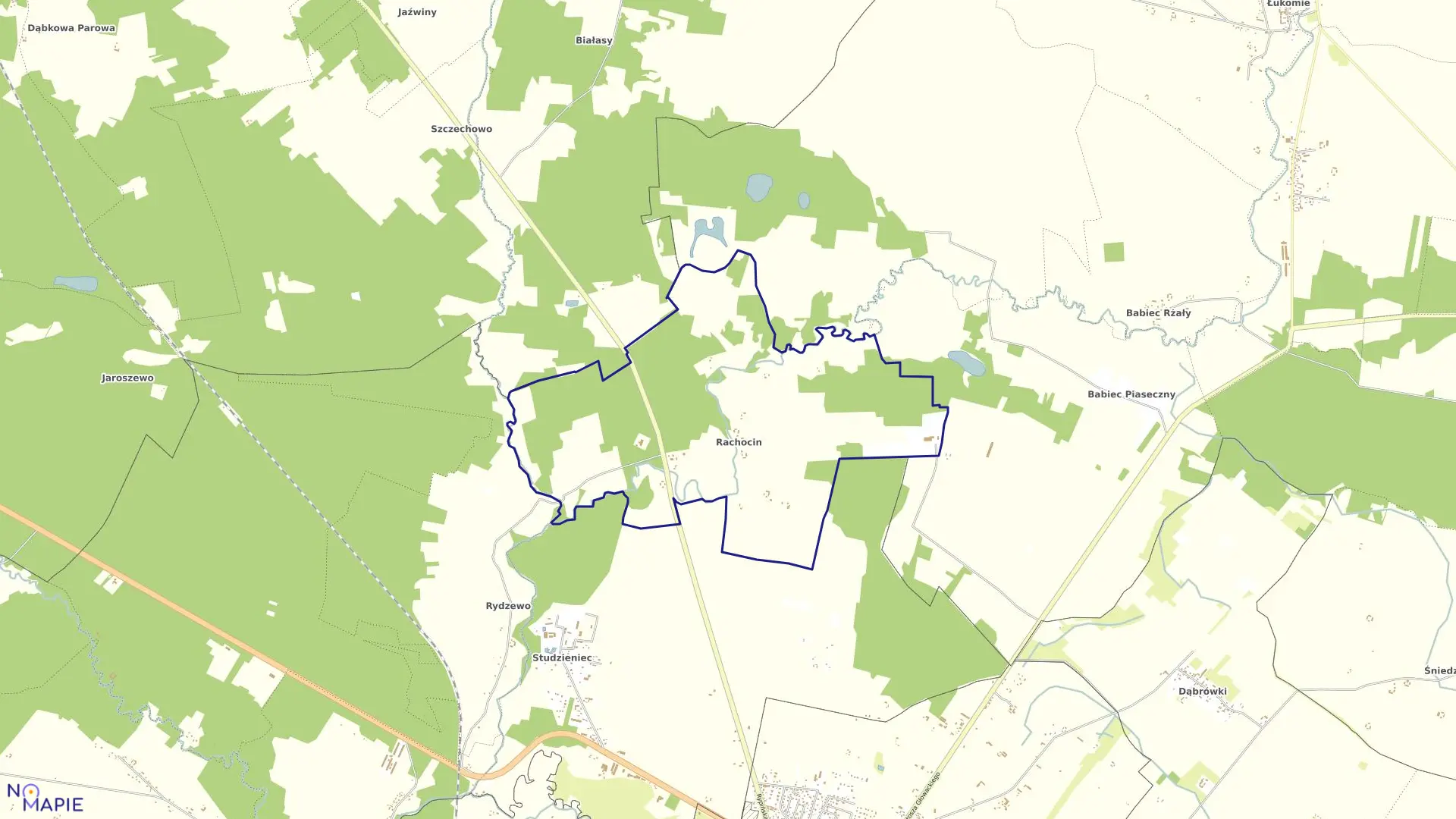 Mapa obrębu RACHOCIN w gminie Sierpc