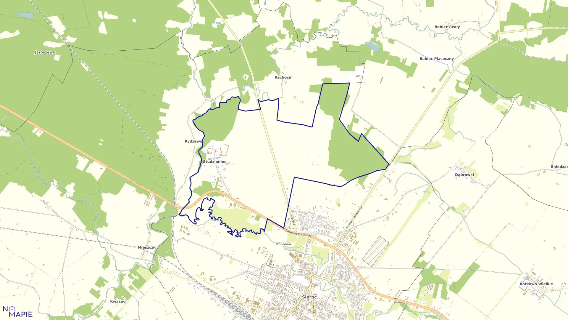 Mapa obrębu STUDZIENIEC w gminie Sierpc