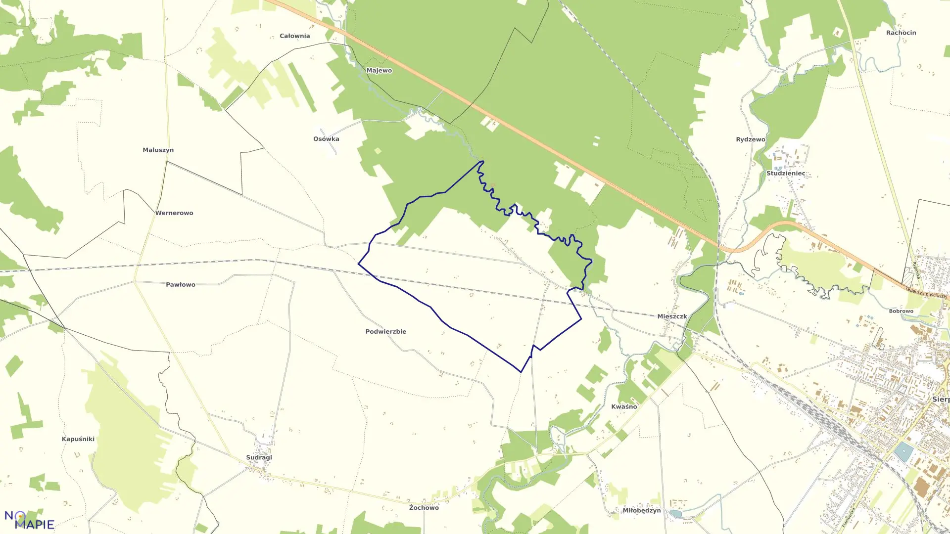 Mapa obrębu SUŁOCIN TOWARZYSTWO w gminie Sierpc