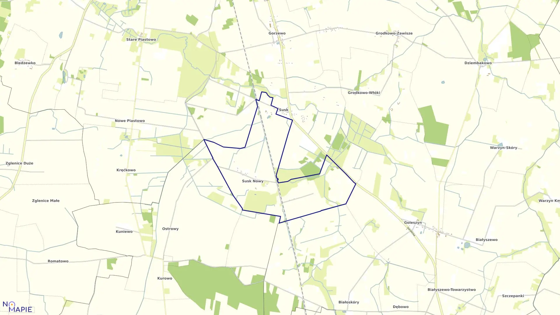 Mapa obrębu SUSK NOWY w gminie Sierpc